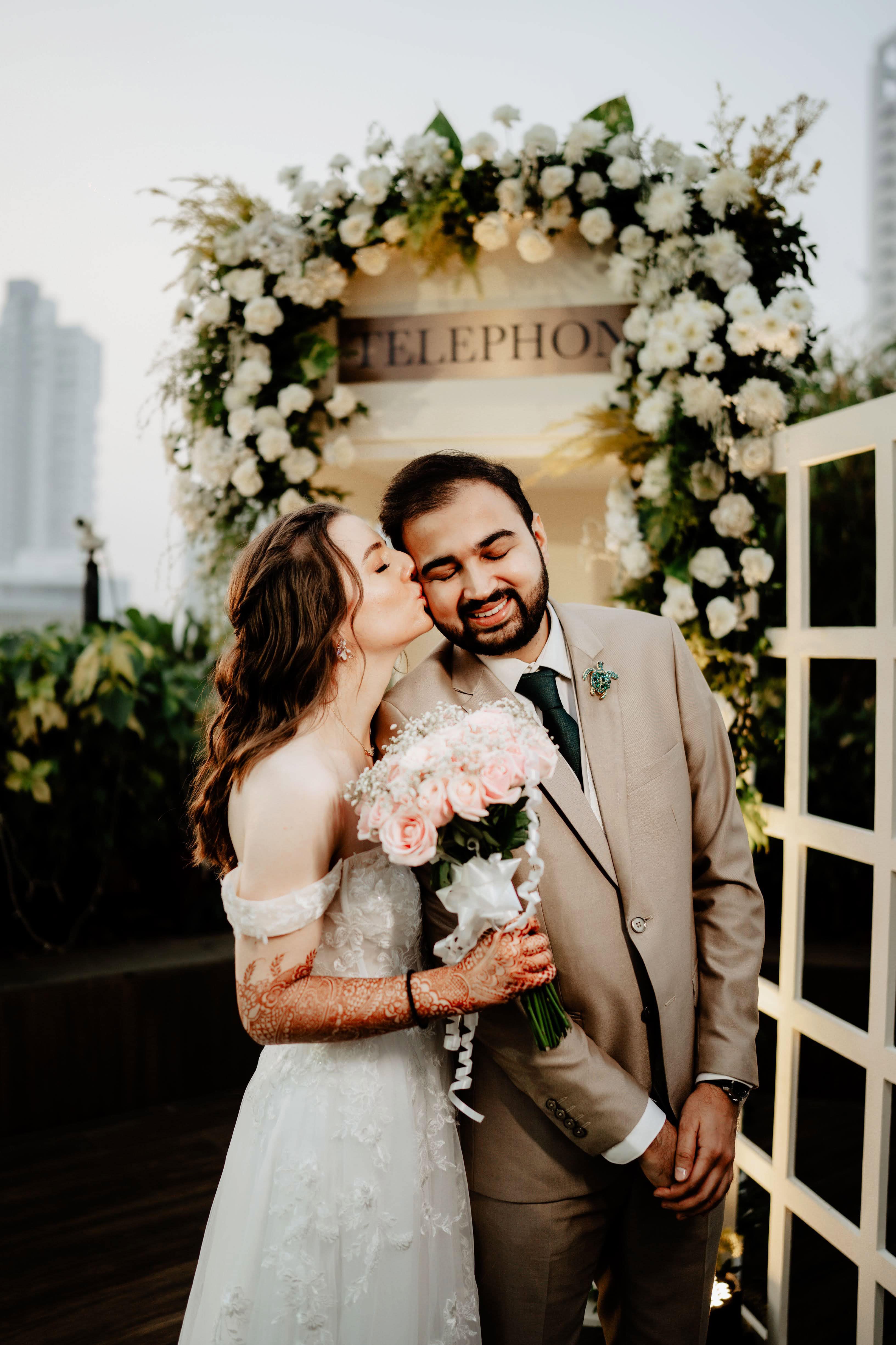 Personalized wedding celebration setup